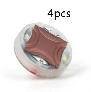 Solar LED car tyre valve light with colour adjustable mode, 4.5cm diameter, mounted on tyre valve stem