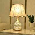 Gold crystal desk lamp 29x29x30cm with remote control on bedside table