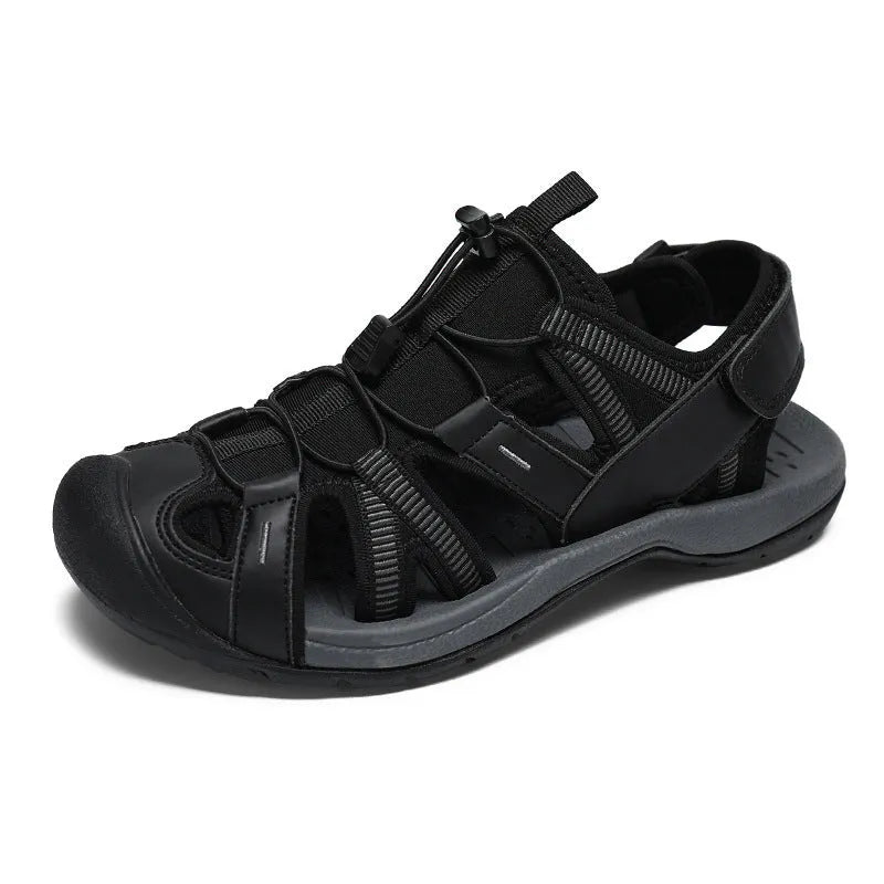 Men's LX01 Blue casual sports shoes with mesh upper, rubber sole, and Velcro strap.