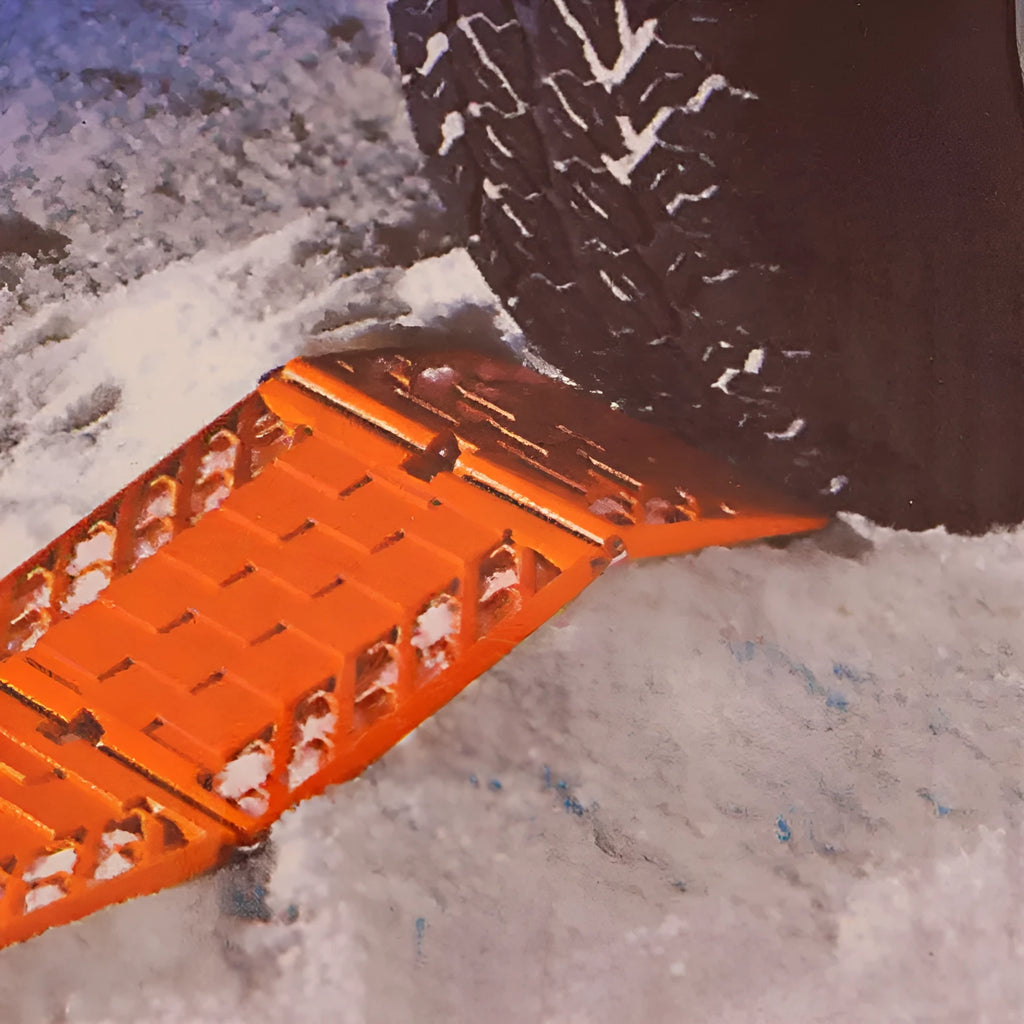 Folding orange anti-slip rescue board for cars and off-road vehicles, PP+metal, unfolded 60cm