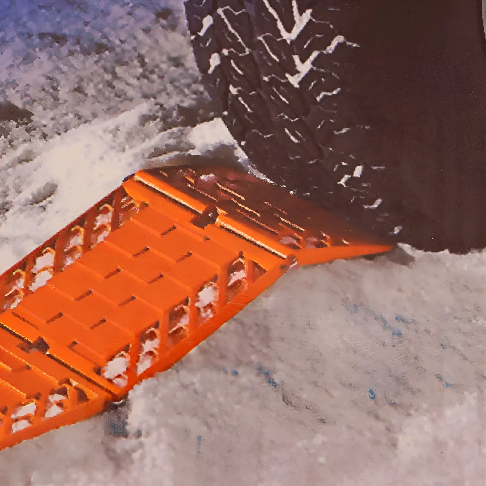 Folding orange anti-slip rescue board for cars and off-road vehicles, PP+metal, unfolded 60cm