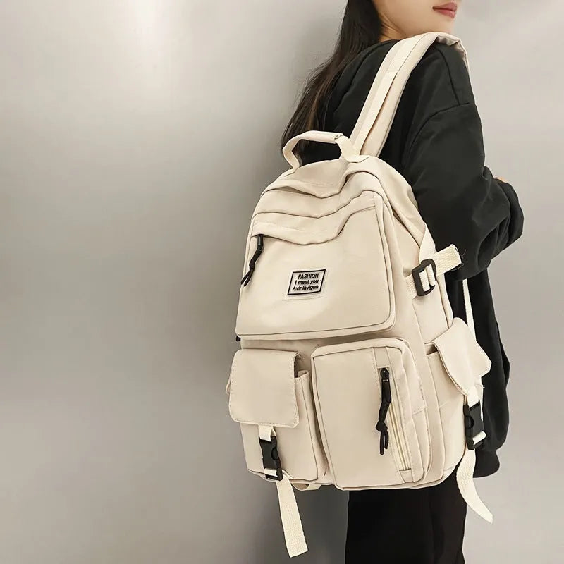 Fresh sweet style student backpack with computer compartment in black colour option