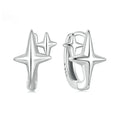 Minimalist star design sterling silver clip earrings with oxidised detailing