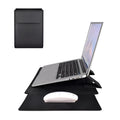 Imitation leather clamshell notebook sleeve for 13.3 or 15.6 inch laptop, black colour