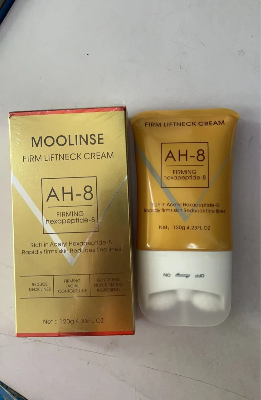 Neck moisturising cream with roller applicator for dry skin care in medium sample size