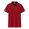 Cotton blend short-sleeved work shirt with turnover neck and colour stitching in a straight fit, available in multiple colours and sizes