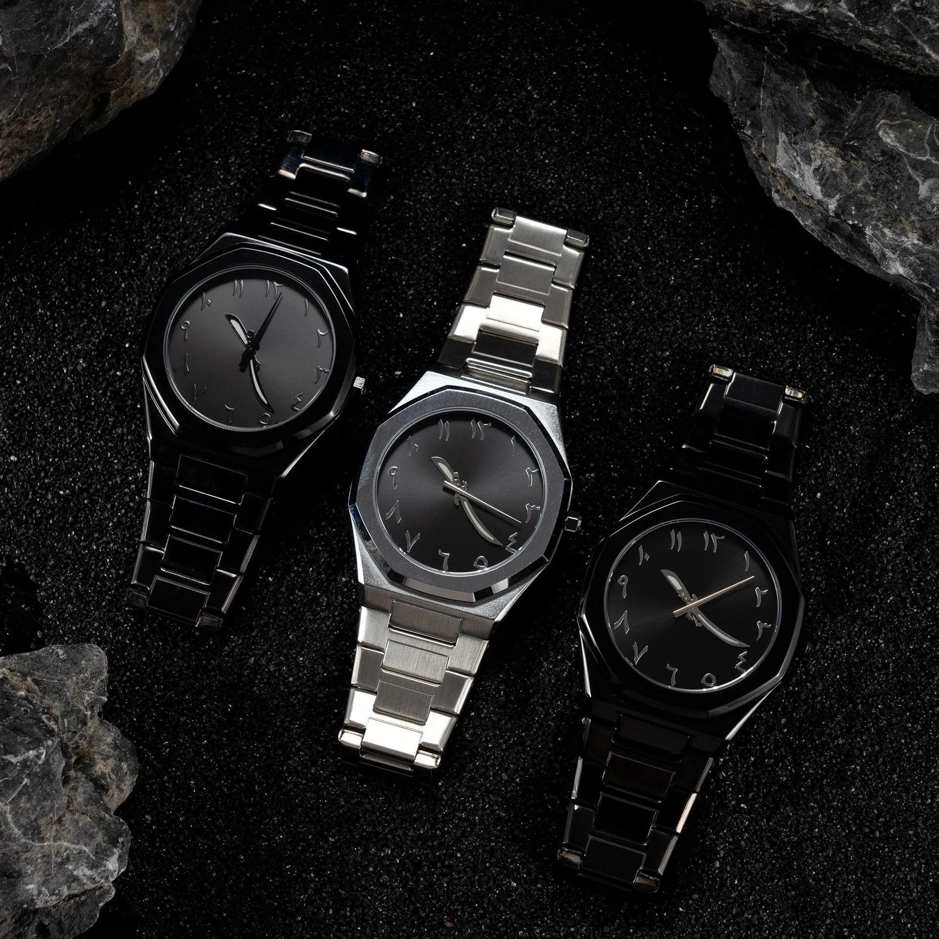 Men's business casual steel belt quartz watch showing 10mm thickness and professional dial design