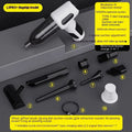 Car wireless handheld vacuum cleaner with 6KPa suction, 4000mAh rechargeable battery, Type-C port, and accessories on a black background