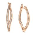 Geometric copper drop earrings with zircon accents for women, H0493 colour