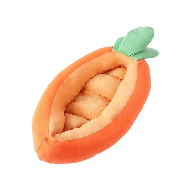 Orange carrot cartoon pattern pet mattress for dogs with removable cover