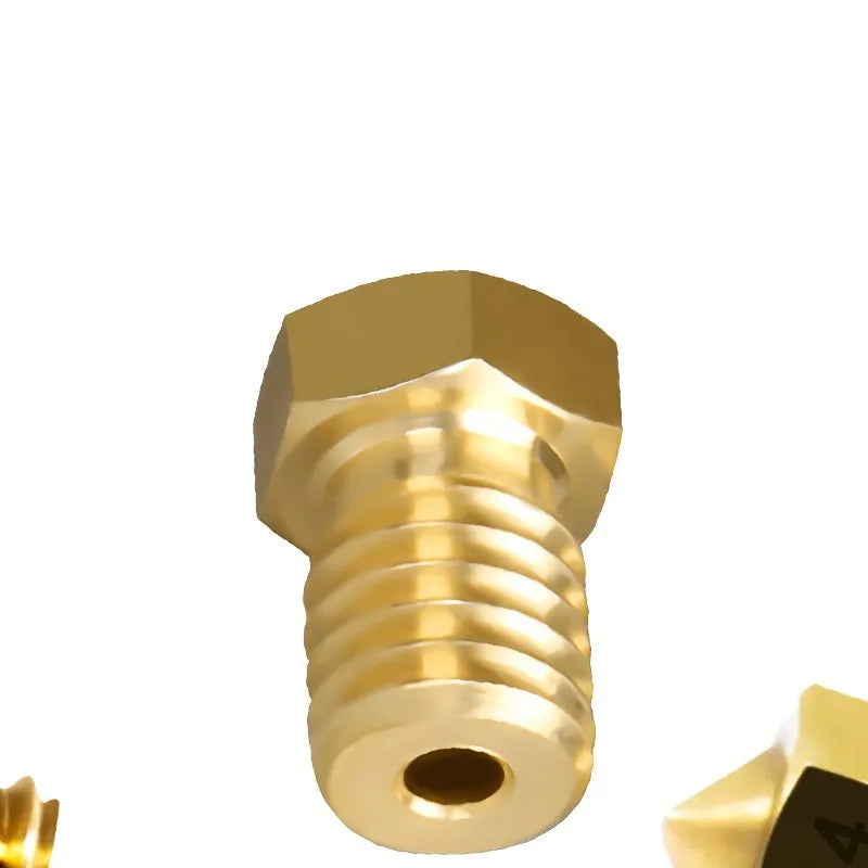 Brass M6 3D printer nozzle 12.5x7mm with smooth inner wall and chamfer inlet for 1.75mm filament