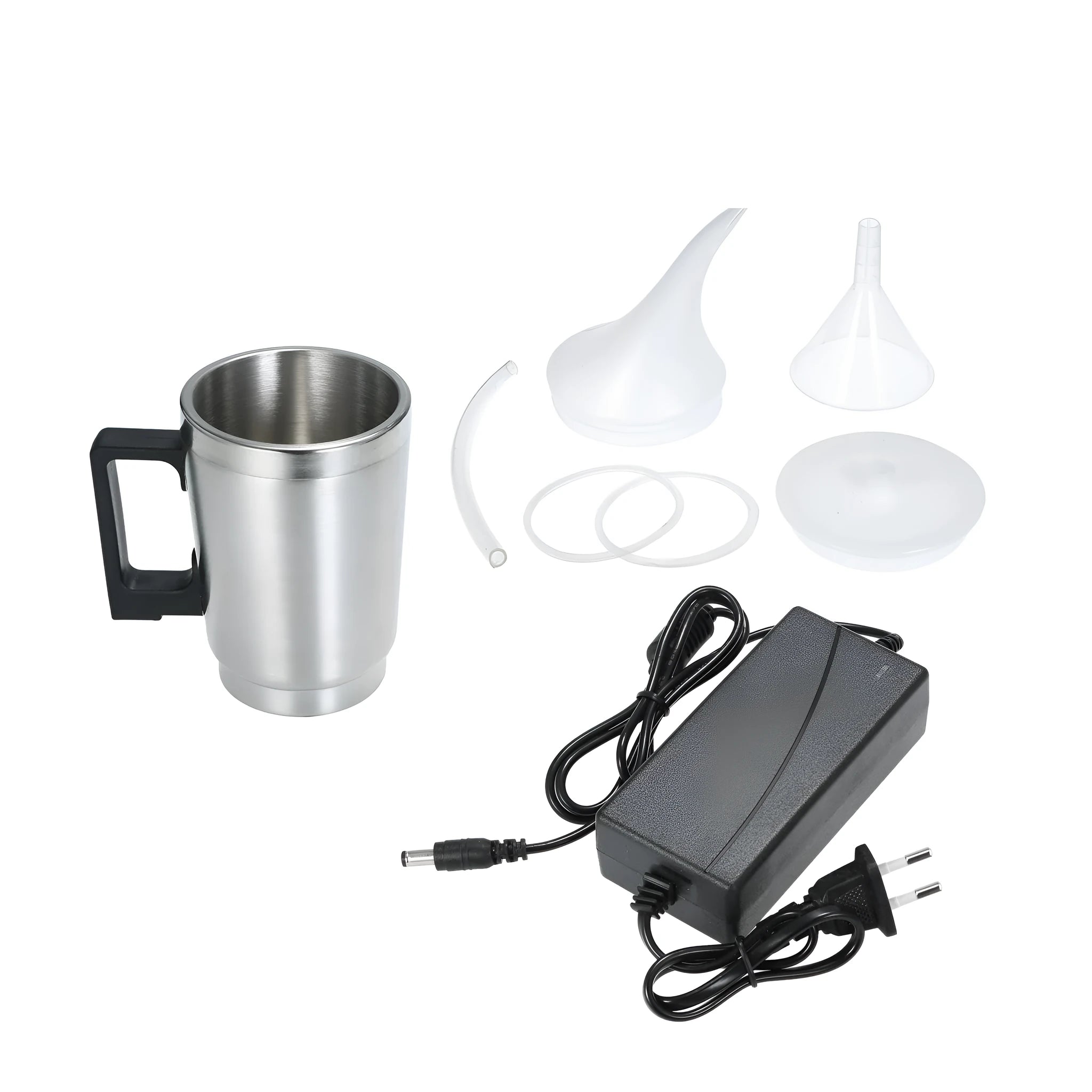 Stainless steel automotive headlight restoration kit with power adapters for European and US vehicle electrical systems