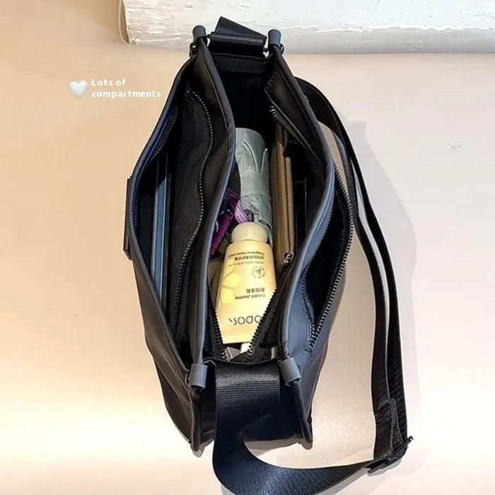 Unisex casual retro crossbody bag in Oxford cloth, small square shape, cool trendy style, single bag without ornaments