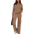 Women's long sleeve polyester sports suit set in multiple colour options