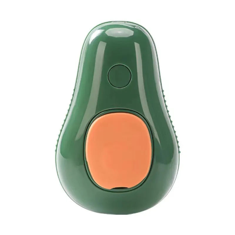 Pet grooming spray comb with rotating massage head in avocado green colour option