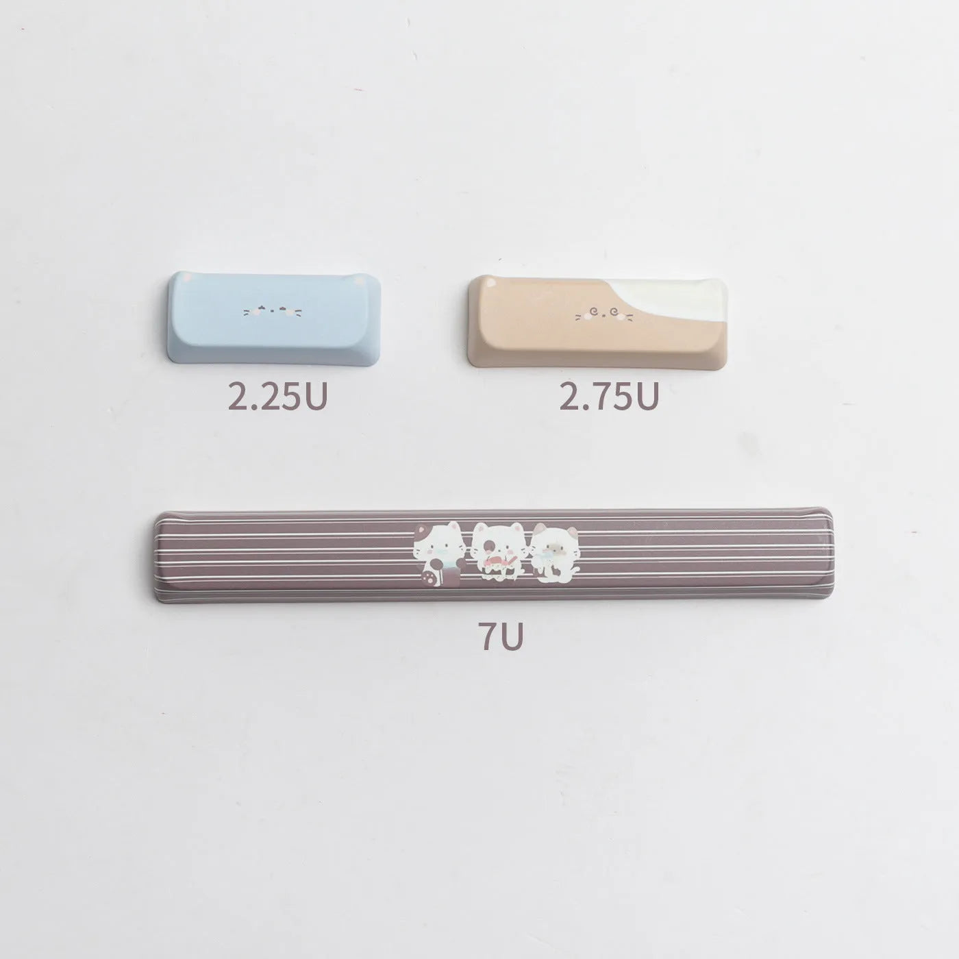 High sea salt cat design PBT keycap set with 7u spacebar supplement for March past mechanical keyboard layouts