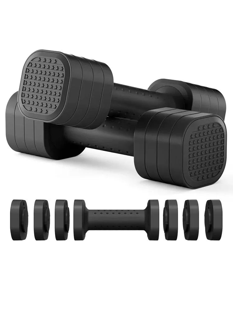 Pink and blue detachable 5lb dumbbells for women's fitness and body shaping