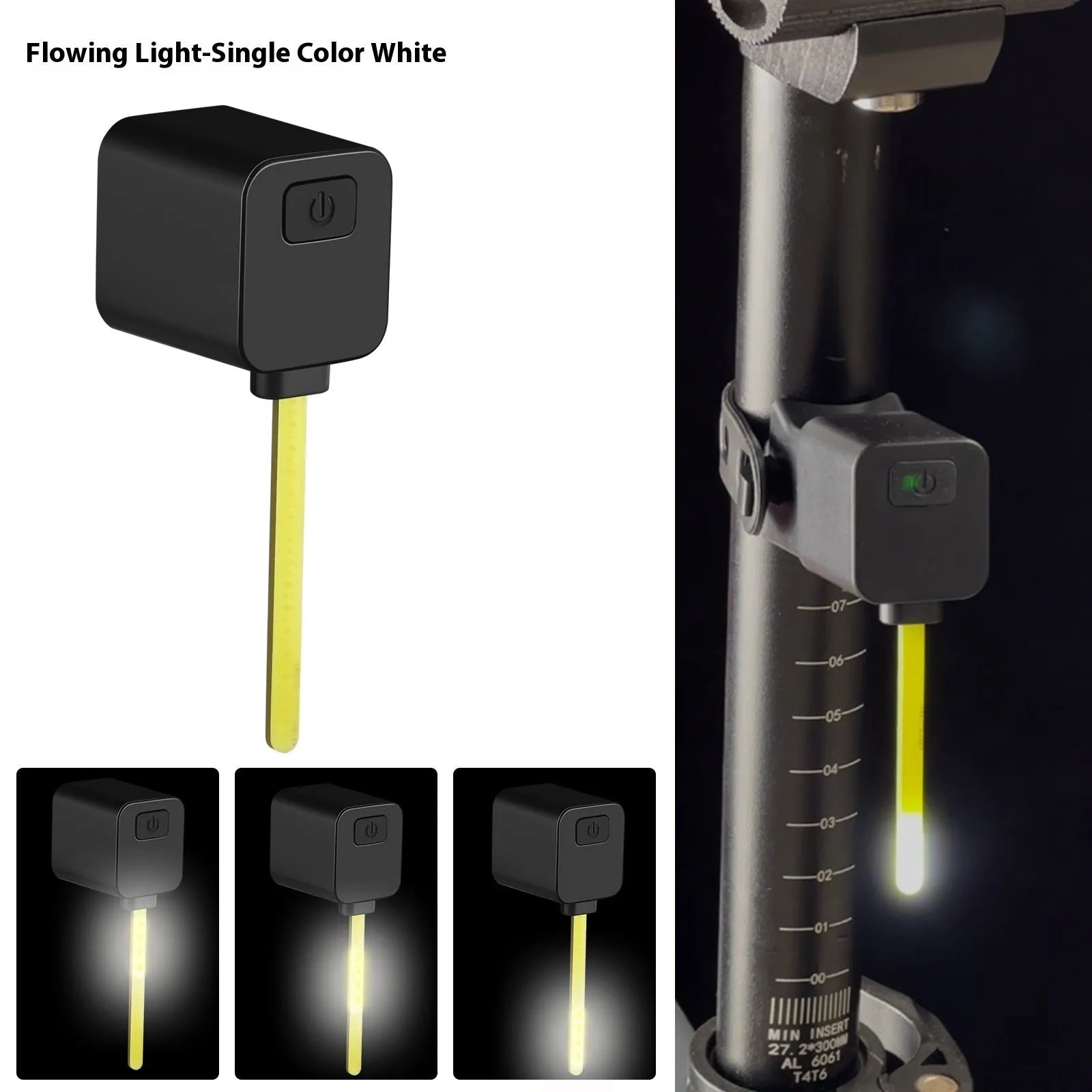 Bicycle running water plug taillight night riding safety indicator lamp attached to seat tube