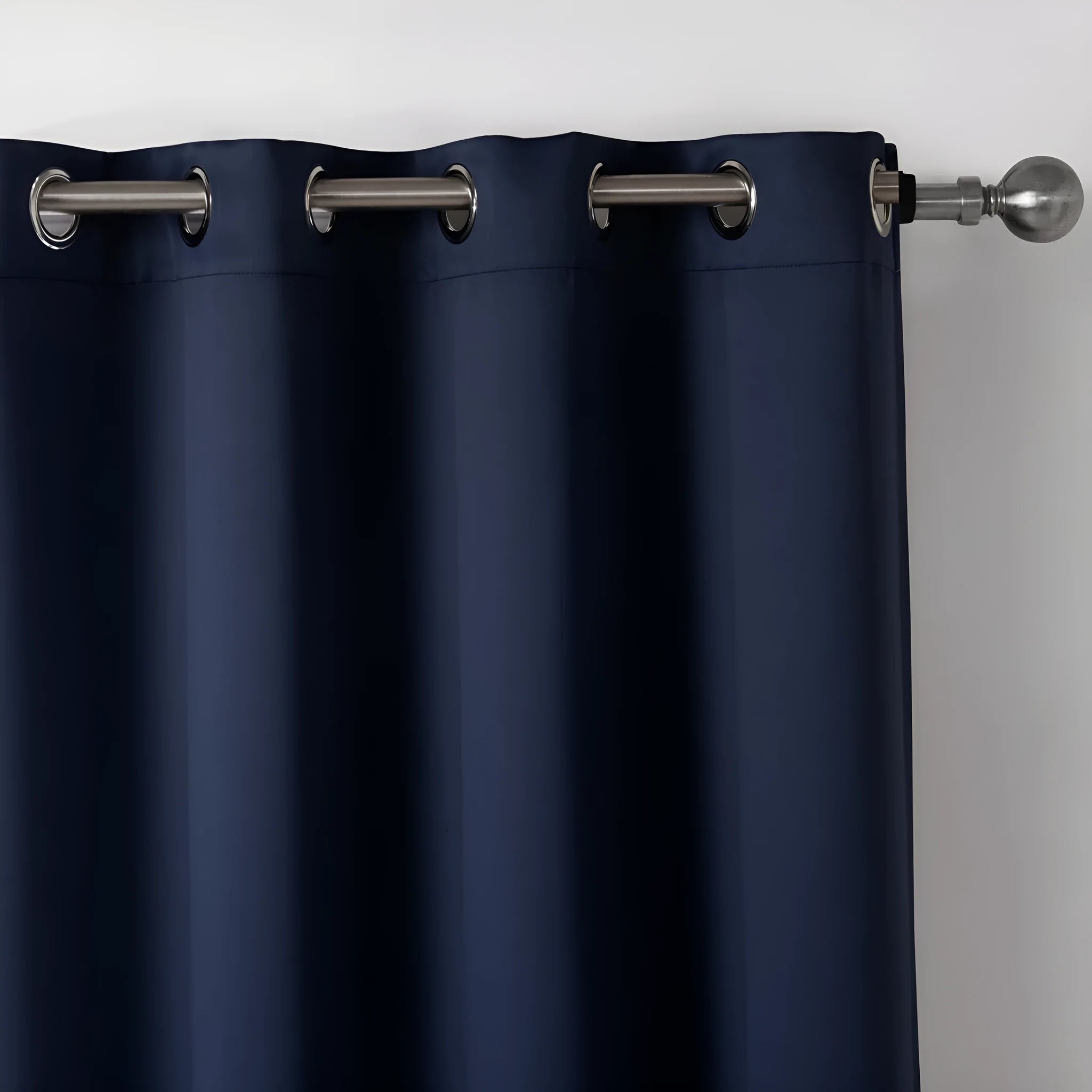 Dark blue blackout fabric printed curtains with perforated hanging, navy blue, shading cloth, modern simple style, 140x160cm