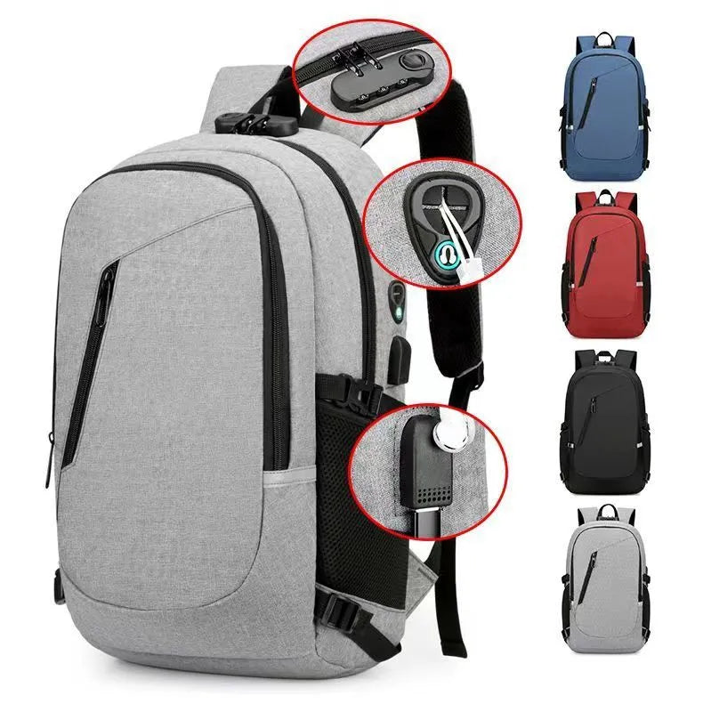 Oxford cloth computer backpack in solid colour with 20-35L capacity and street trend styling
