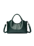 Women's genuine leather large capacity crossbody bag in beige with soft texture and polyester lining
