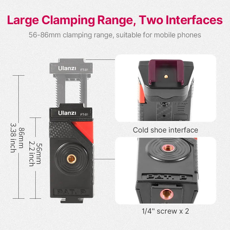 Black octopus style mobile phone tripod set with clip extended to 360mm length