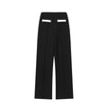 Contrast colour beaded leather top with stretch high-waisted trousers street fashion co-ord set