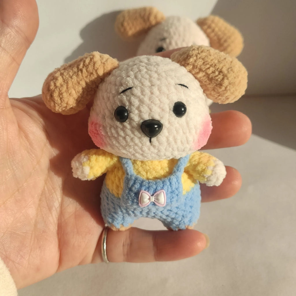 Wool zodiac dog pendant key chain in a pair style for couple matching gift