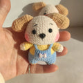 Wool zodiac dog pendant key chain in a pair style for couple matching gift