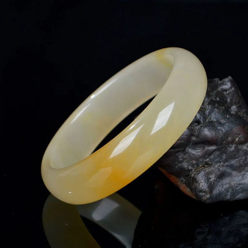 Natural light jade bracelet for women polished Chinese style half-handmade grinding finish multiple sizes