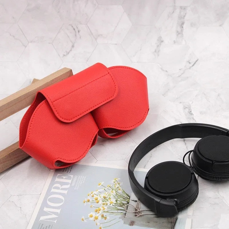 AirPods Max protective leather case in black, red, white, green and blue colour options