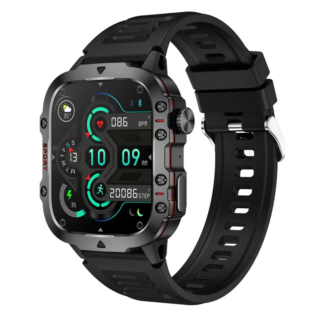 QX11 Smart Bluetooth Watch in black or khaki with a TFT touch screen on a wrist.