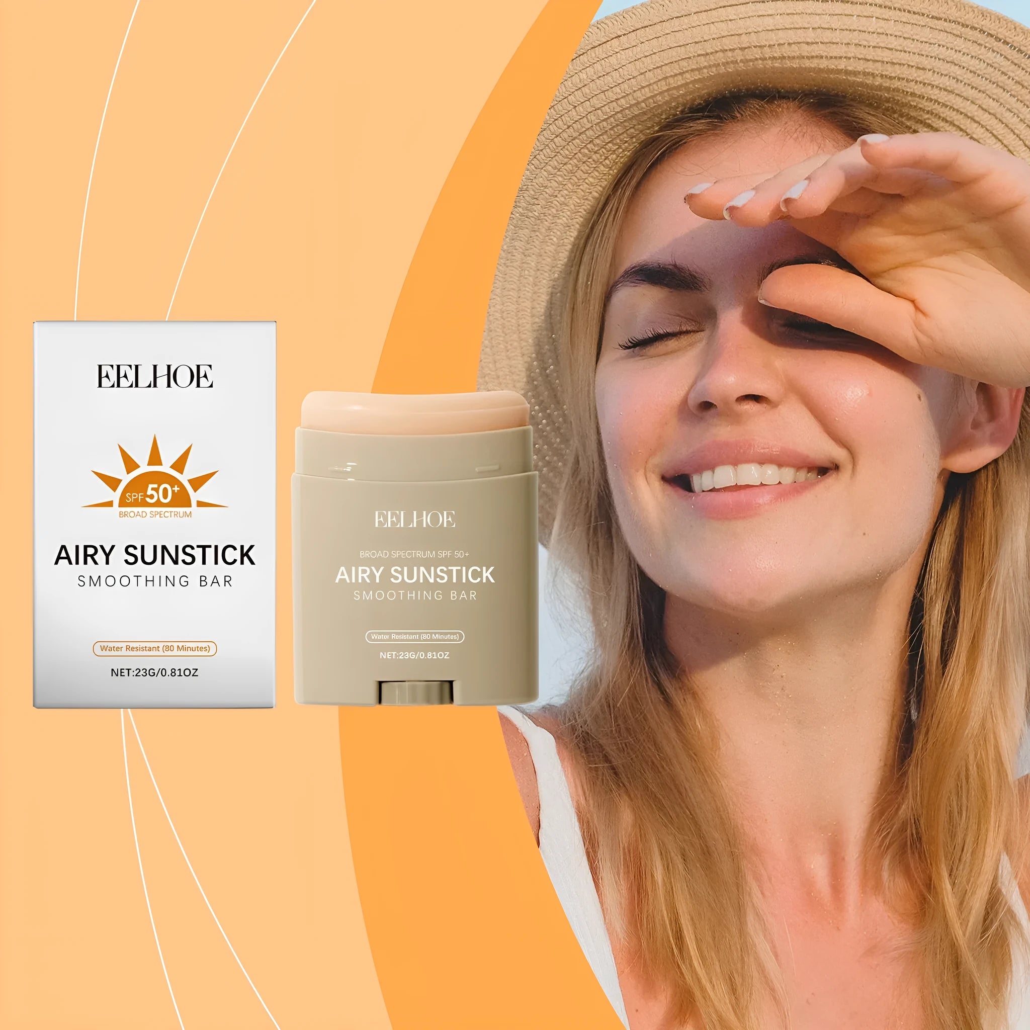 Skin Refreshing sunscreen stick 23g with titanium dioxide, in a white twist-up tube with blue and white label