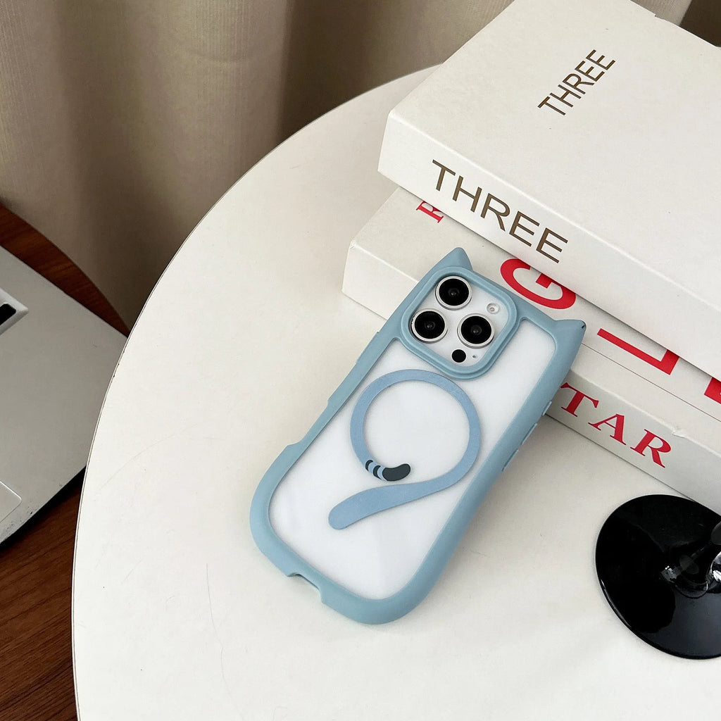 Transparent acrylic TPU phone case with magnetic suction for iPhone 17 in multiple colours