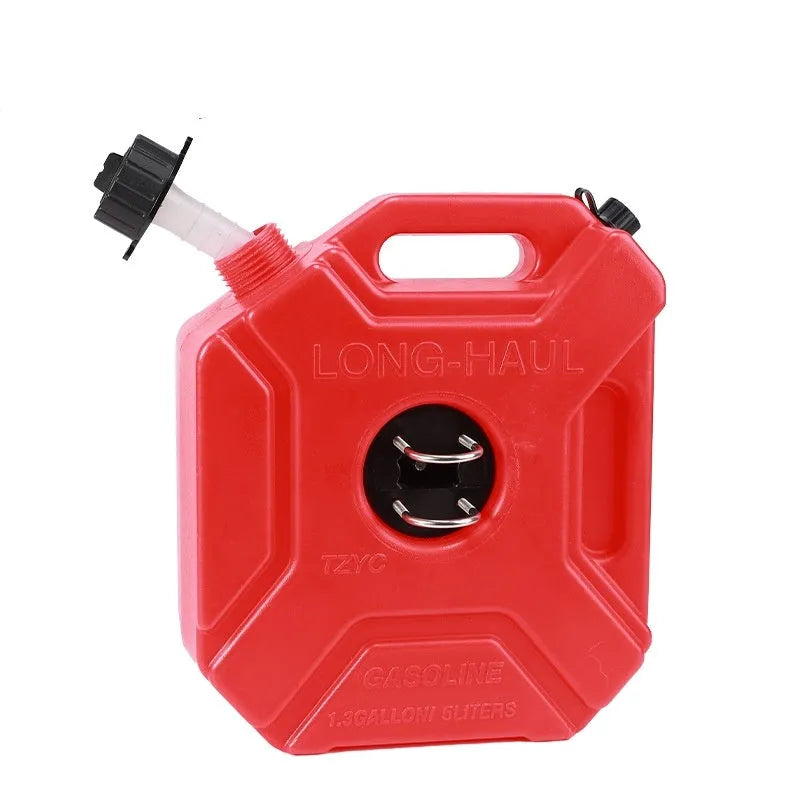Black 5-litre spare fuel tank with lock for car and motorcycle emergency storage