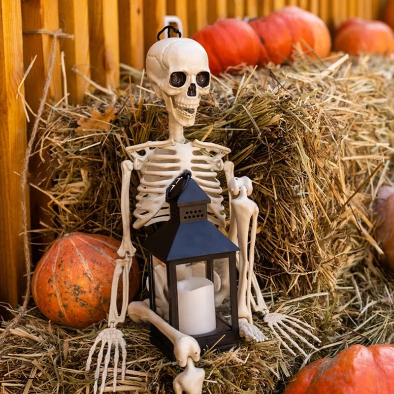 90cm tall movable joint plastic skeleton Halloween decoration prop
