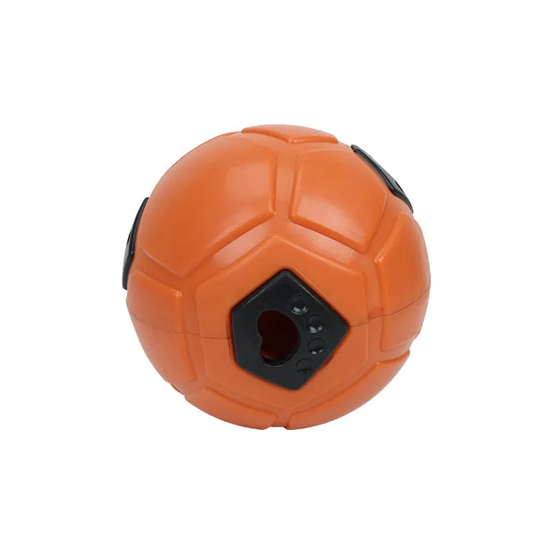 Orange TPR dog toy ball for nibbling and teeth grinding with textured surface