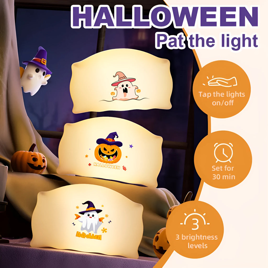 Cartoon ghost doll table lamp with TYPE-C charging port and warm light