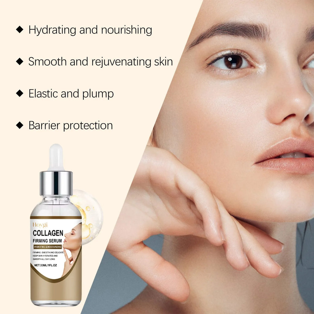 Collagen Firming Care Solution 30ml face serum in a white tube with blue label