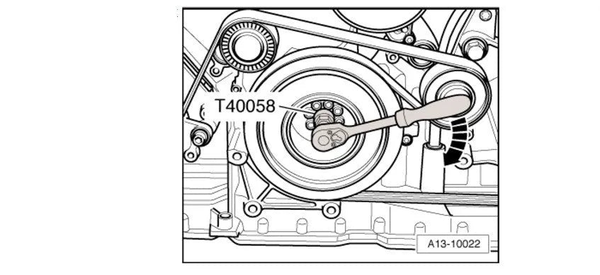 Aodi T40058 crankshaft rotating sleeve automotive timing tool with adapter for engine service procedures