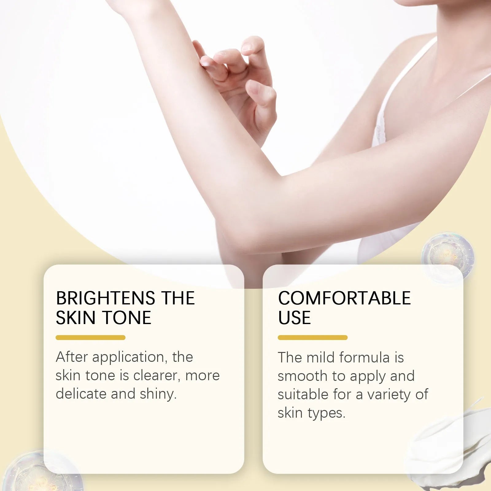 50g skin lightening cream with vitamin C and titanium dioxide in white pot