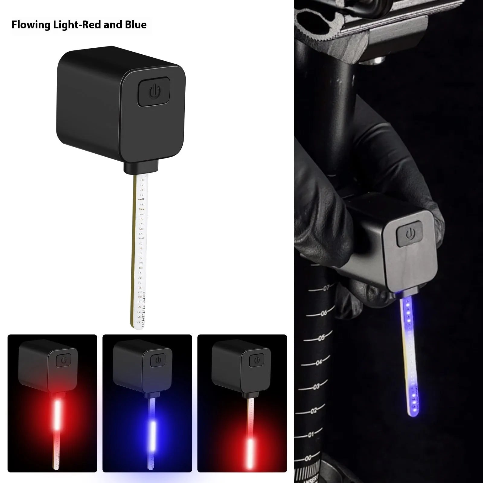 Bicycle running water plug taillight night riding safety indicator lamp attached to seat tube