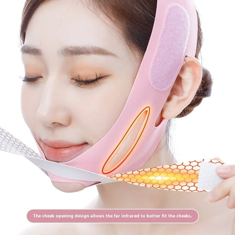 Elastic V face bandage facial care tool in pink or black colour options