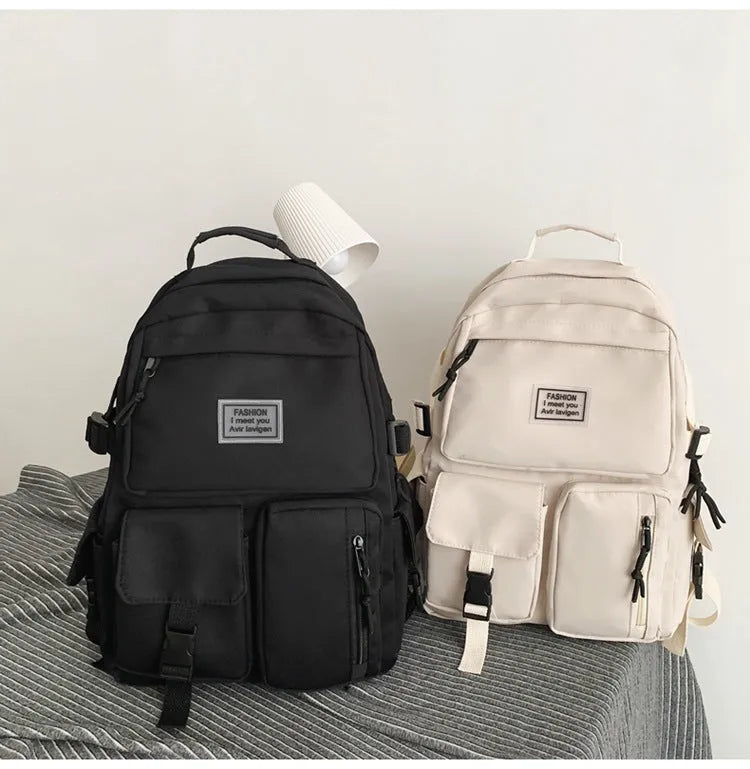 Fresh sweet style student backpack with computer compartment in black colour option