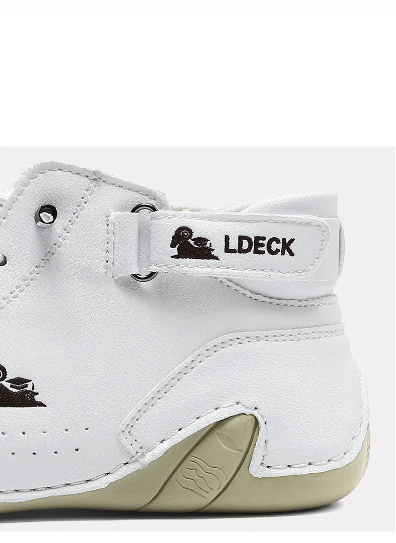 Octopus men's high top casual shoes in khaki colour with a round toe and mid-calf height.