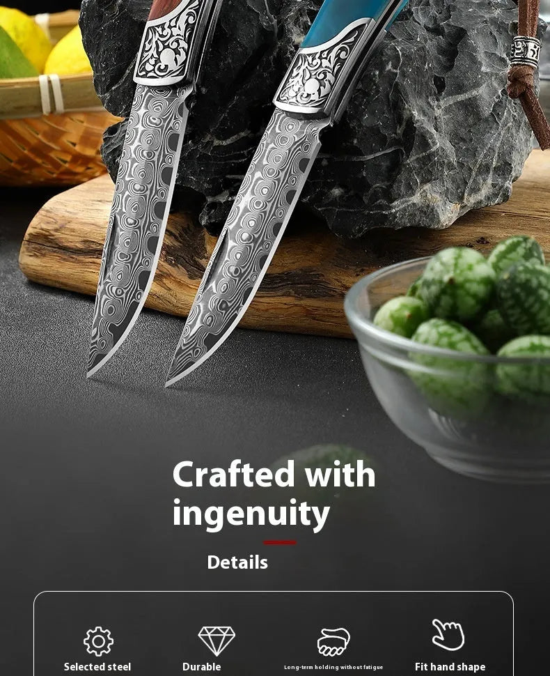 VG10 folding mini outdoor knife with stainless steel blade, dovetail styling, red forest colour