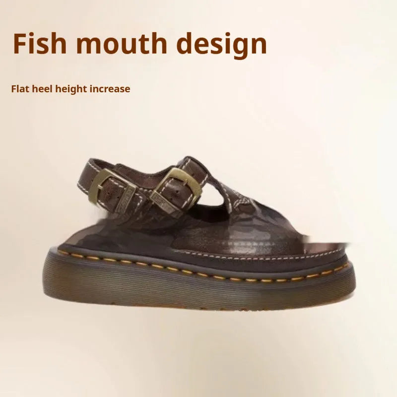 Men's black beach sandals with floral embroidery on the PU upper, flat heel design