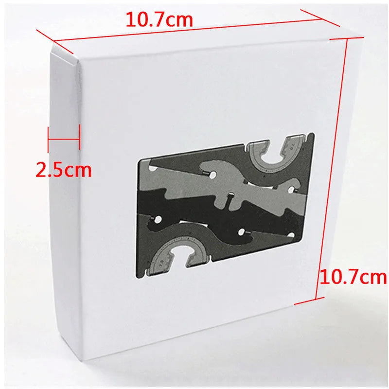 Black plastic card type mobile phone holder with adjustable bracket on desktop