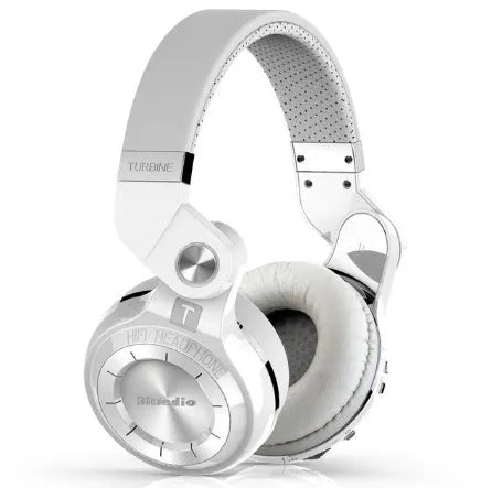 Bluedio T2 Plus Bluetooth wireless over-ear headphones in blue colour with headband.