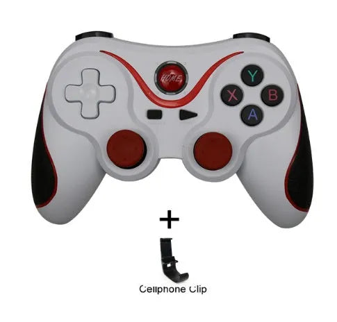 X3 Bluetooth wireless game controller for Android phones with optional mobile phone clip attachment